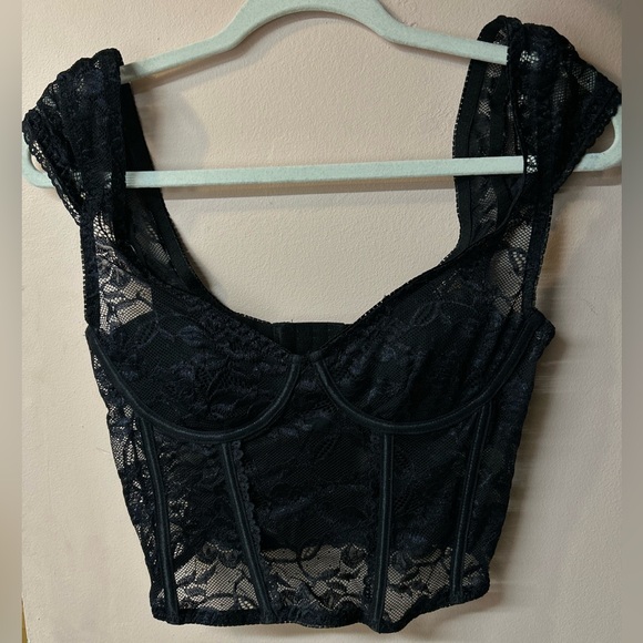 Forever 21 Black Lace Bustier Top NWOT Size Medium - Picture 4 of 5